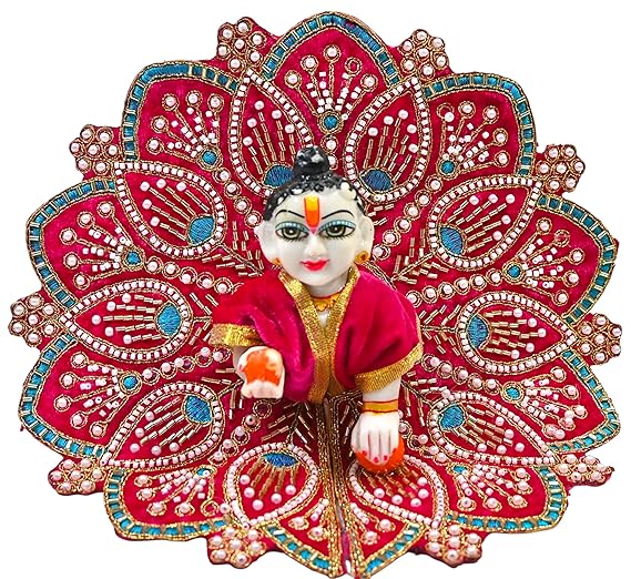 Premium Velvet Laddu Gopal Ji Poshak | Handmade Embroidered Designer Dress for Thakur Ji | Available in 6 Colors & Sizes (0–5) | Perfect for Janmashtami, Pooja & Daily Use (Pink)