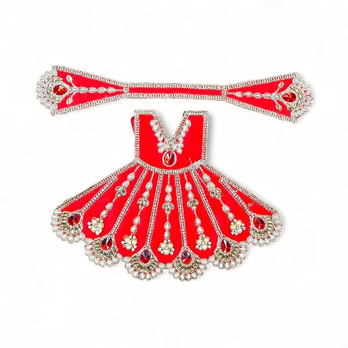 MATA Rani Poshak | MATA Rani Ji Dress for Idol | Designer MATA Rani Vastra for Home Mandir & Temple | Traditional MATA Rani Ji Pooja Dress | Navratri & Festival Special Size - 2 No to 6 No