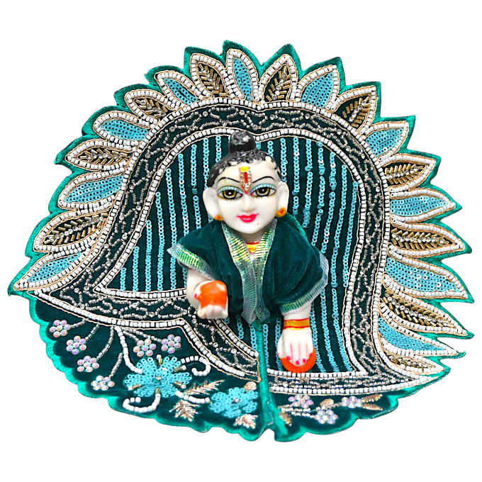 Laddu Gopal Ji Winter Dress | Velvet Poshak for Kanha Ji & Thakur Ji | Designer Bal Gopal Vastra for Janmashtami, Diwali & Festivals (Size 0–6) (Blue)