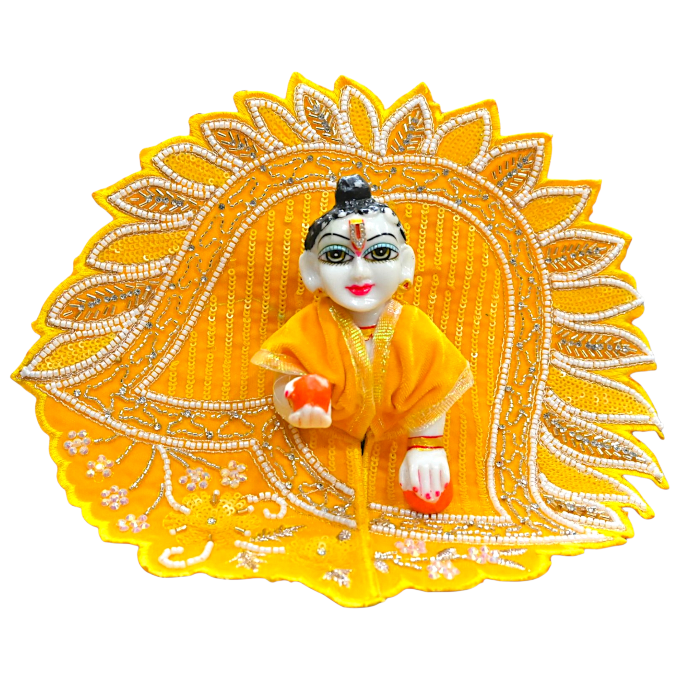Laddu Gopal Ji Winter Dress | Velvet Poshak for Kanha Ji & Thakur Ji | Designer Bal Gopal Vastra for Janmashtami, Diwali & Festivals (Size 0–6) (Yellow)