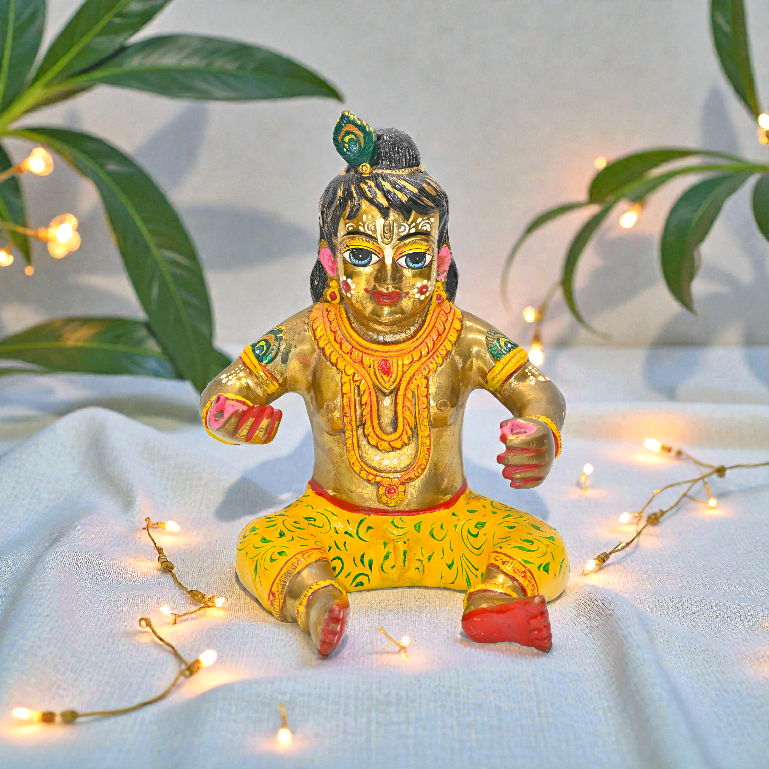 Laddu Gopal Ji Murti | 10 Inch | Black Dust Marble Idol | Lala Ji for Home Temple & Pooja