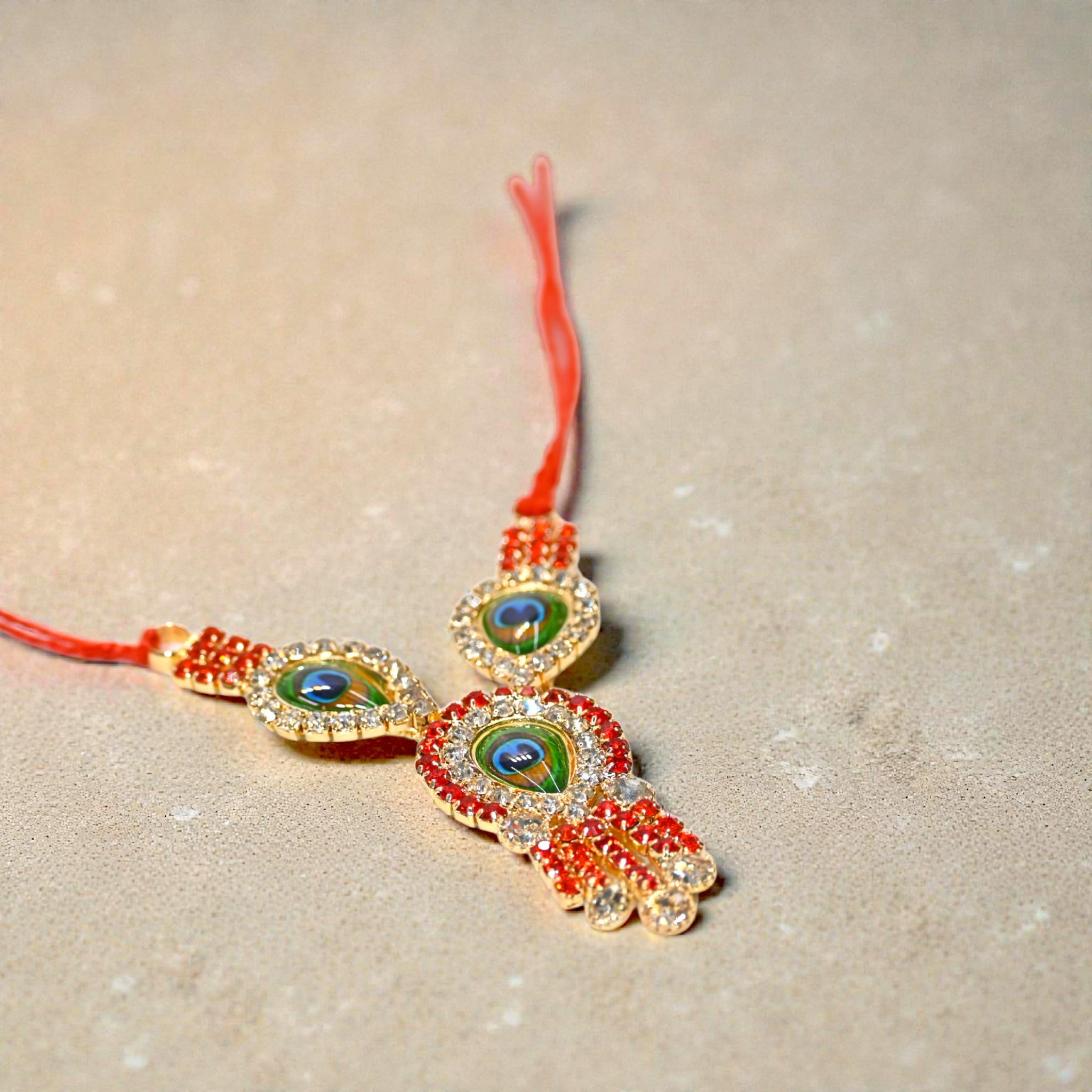 Mor Pankh Kundan Laddu Gopal Haar | Peacock Feather Thakur Ji Shringar Necklace | Suitable for 4, 5, 6 No Laddu Gopal Ji | Janmashtami Special Deity Jewellery