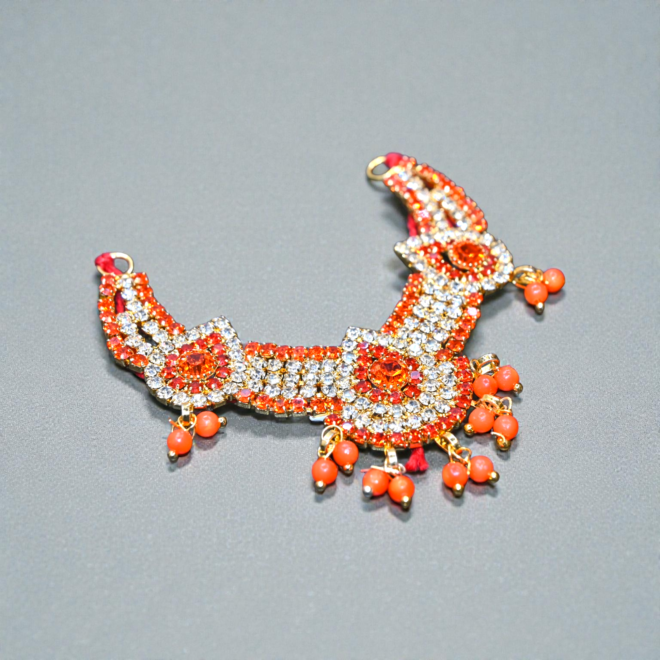 Diamond Look Kundan Pearl Laddu Gopal Haar | Premium CZ Stone Thakur Ji Shringar Necklace | Designer Deity Jewellery for 4, 5, 6 & 8 No Laddu Gopal Ji