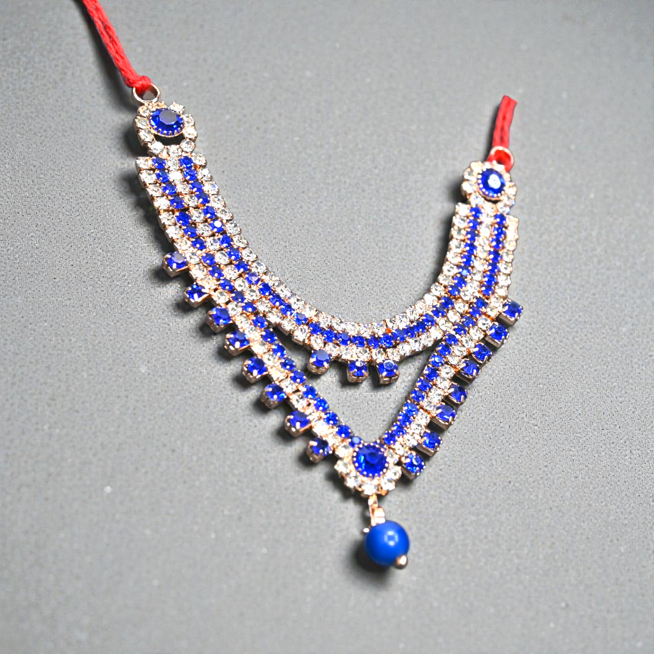 Pink CZ Kundan Laddu Gopal Haar with Drop Bead | Premium Thakur Ji Shringar Necklace | Designer Deity Jewellery for 4, 5, 6 & 8 No Laddu Gopal Ji