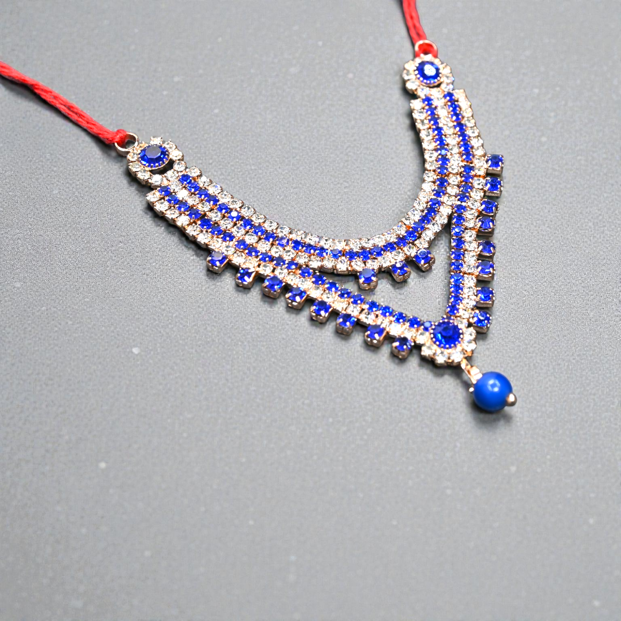 Pink CZ Kundan Laddu Gopal Haar with Drop Bead | Premium Thakur Ji Shringar Necklace | Designer Deity Jewellery for 4, 5, 6 & 8 No Laddu Gopal Ji