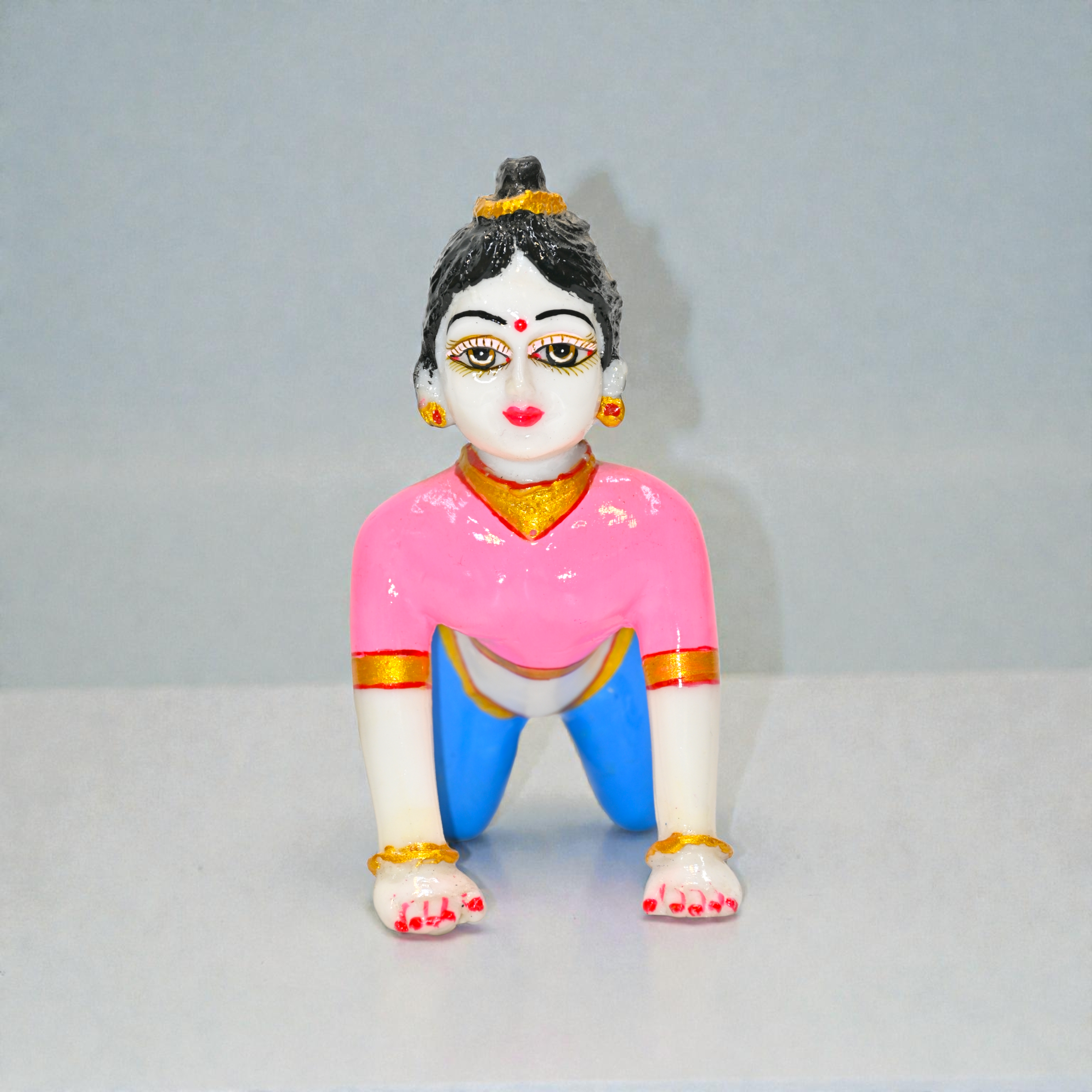 Handcrafted Radha Rani Idol | Dust Marble Radha Ji Murti Size 6 No. | Traditional Hand Painted Statue for Home Mandir, Pooja & Gifting