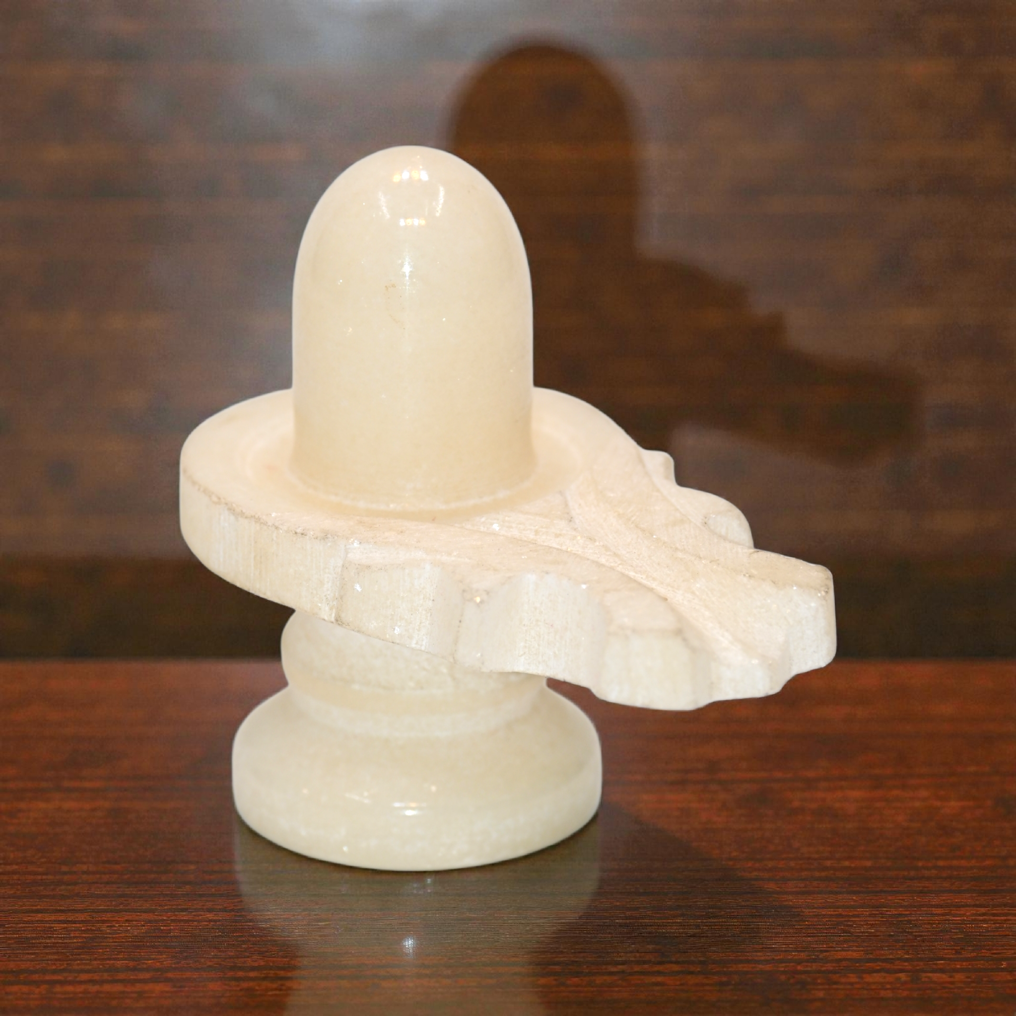 White Marble Shivling 3 Inch with Yoni | Handmade Marble Shiv Lingam for Pooja, Abhishek & Home Mandir | Traditional Hindu Puja Idol