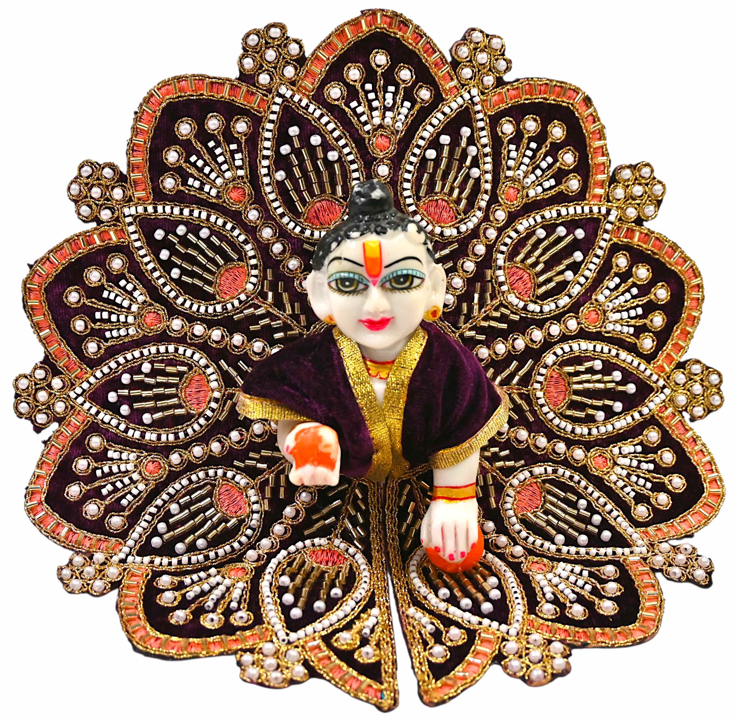 Premium Velvet Laddu Gopal Ji Poshak | Handmade Embroidered Designer Dress for Thakur Ji | Available in 6 Colors & Sizes (0–5) | Perfect for Janmashtami, Pooja & Daily Use (Dark Purple)