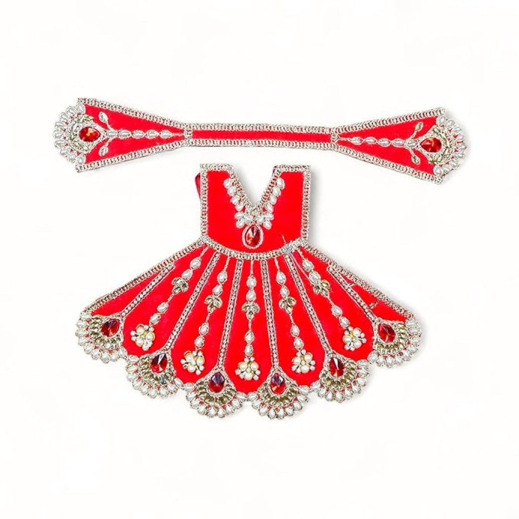 MATA Rani Poshak | MATA Rani Ji Dress for Idol | Designer MATA Rani Vastra for Home Mandir & Temple | Traditional MATA Rani Ji Pooja Dress | Navratri & Festival Special Size - 2 No to 6 No