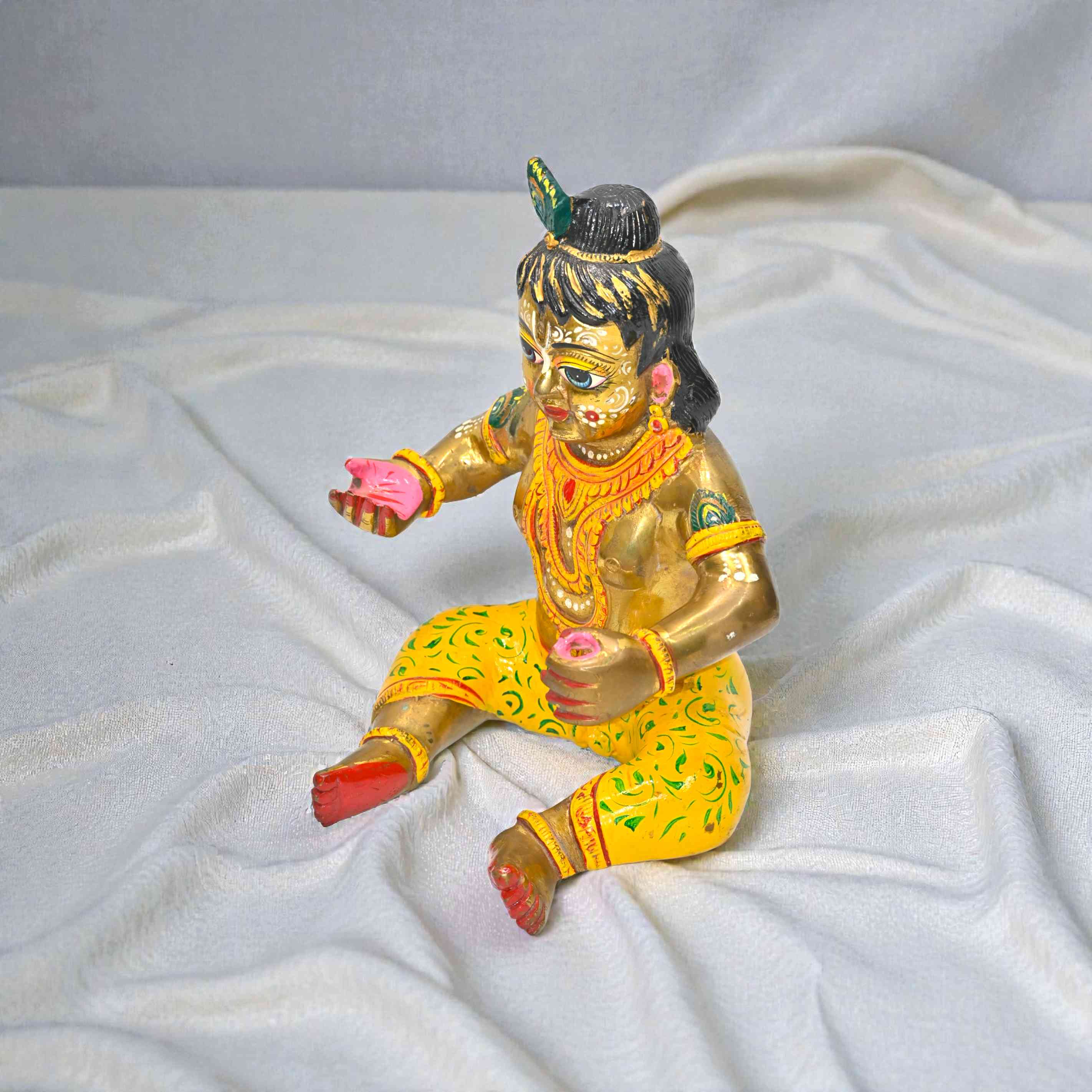 Laddu Gopal Ji Murti | 10 Inch | Black Dust Marble Idol | Lala Ji for Home Temple & Pooja