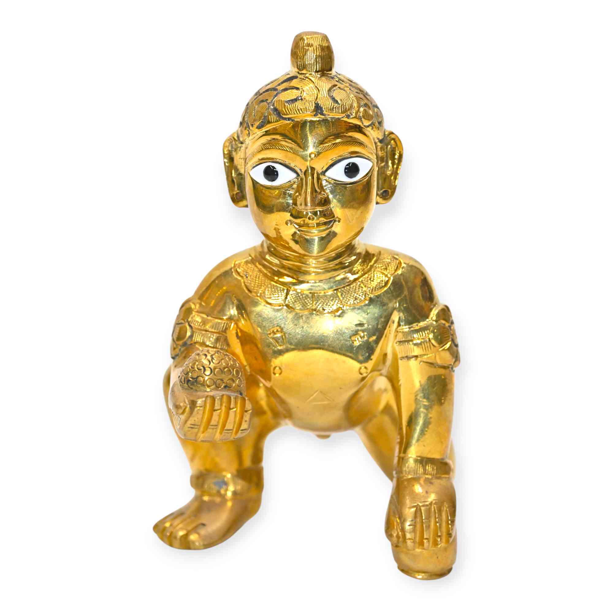 Brass Laddu Gopal Ji Murti | Size No. 8 | Pure Brass Idol for Home Temple & Pooja