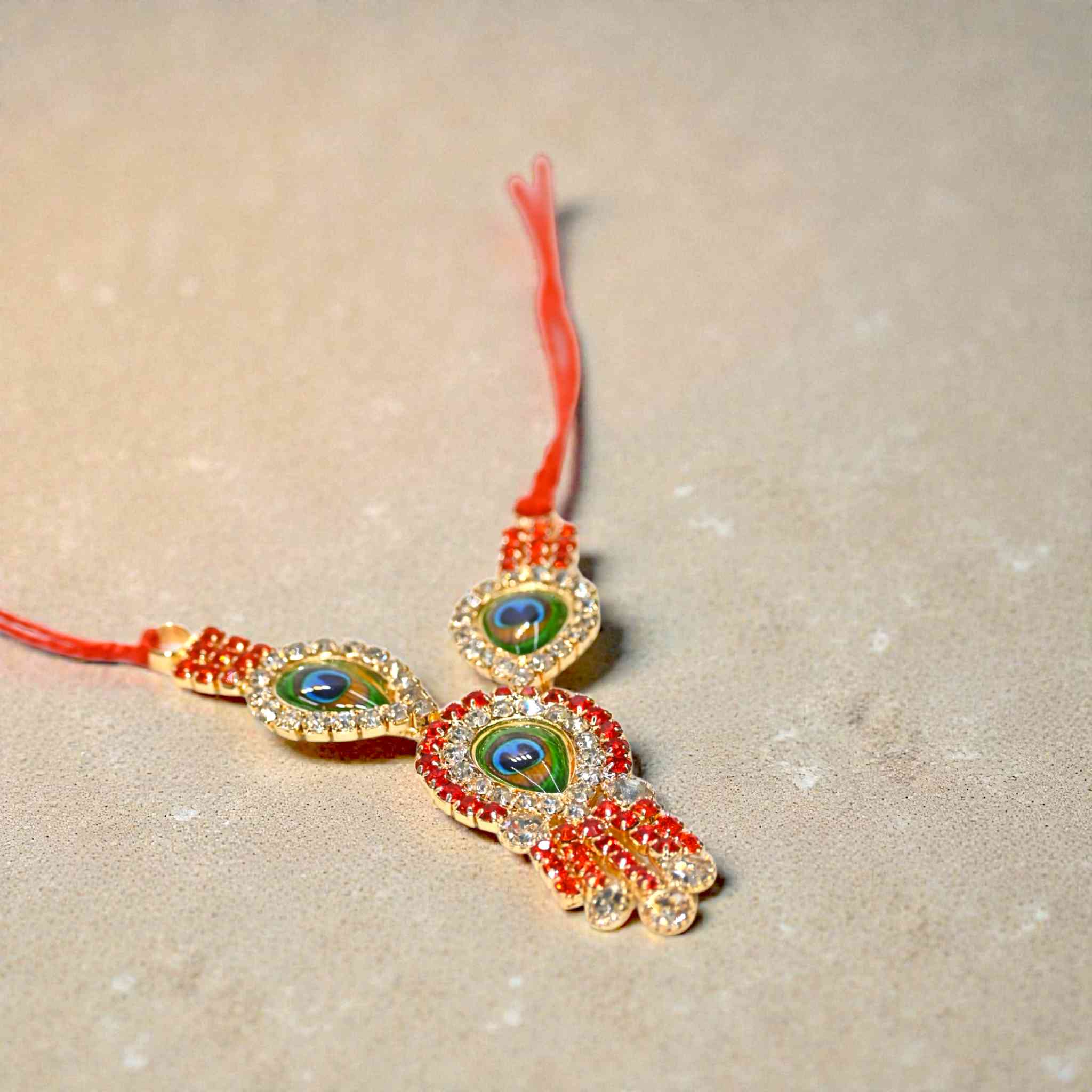 Mor Pankh Kundan Laddu Gopal Haar | Peacock Feather Thakur Ji Shringar Necklace | Suitable for 4, 5, 6 No Laddu Gopal Ji | Janmashtami Special Deity Jewellery