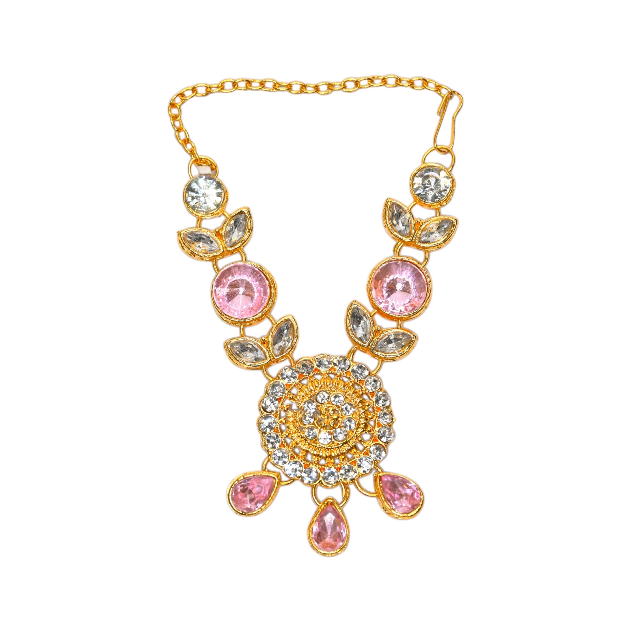 Designer Green Stone Laddu Gopal Haar | Kundan Style Thakur Ji Necklace with Hanging Drops | Deity Shringar Jewellery | Suitable for 4, 5, 6 & 8 No Laddu Gopal Ji