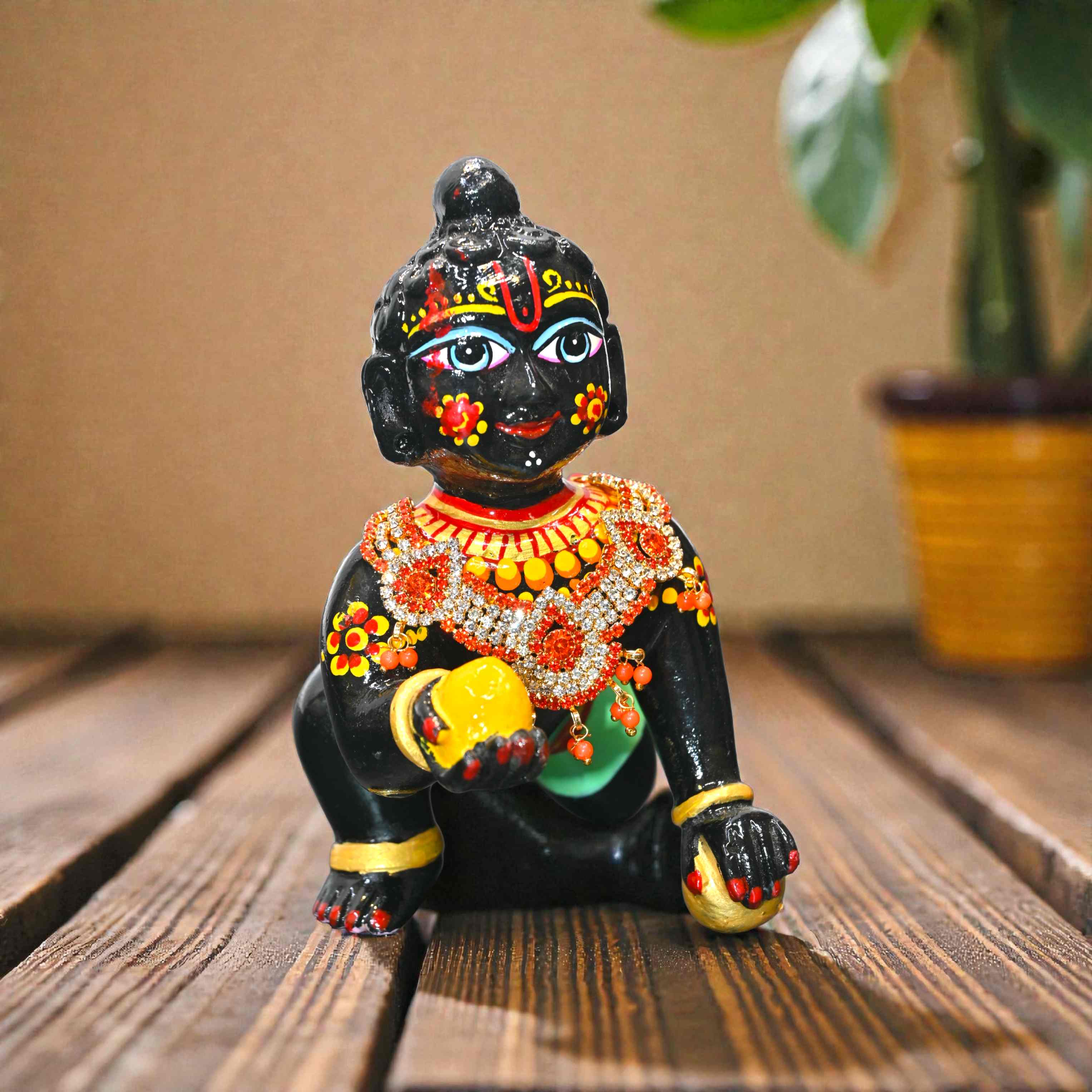 Diamond Look Kundan Pearl Laddu Gopal Haar | Premium CZ Stone Thakur Ji Shringar Necklace | Designer Deity Jewellery for 4, 5, 6 & 8 No Laddu Gopal Ji