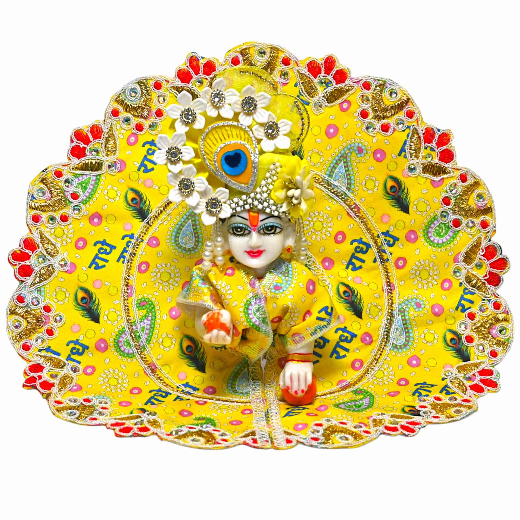 Laddu Gopal Dress | Cotton Printed Poshak for Kanha Ji | Krishna Bal Gopal Dress Combo Pack | Designer Set of 6 Poshak for Daily & Festival Use