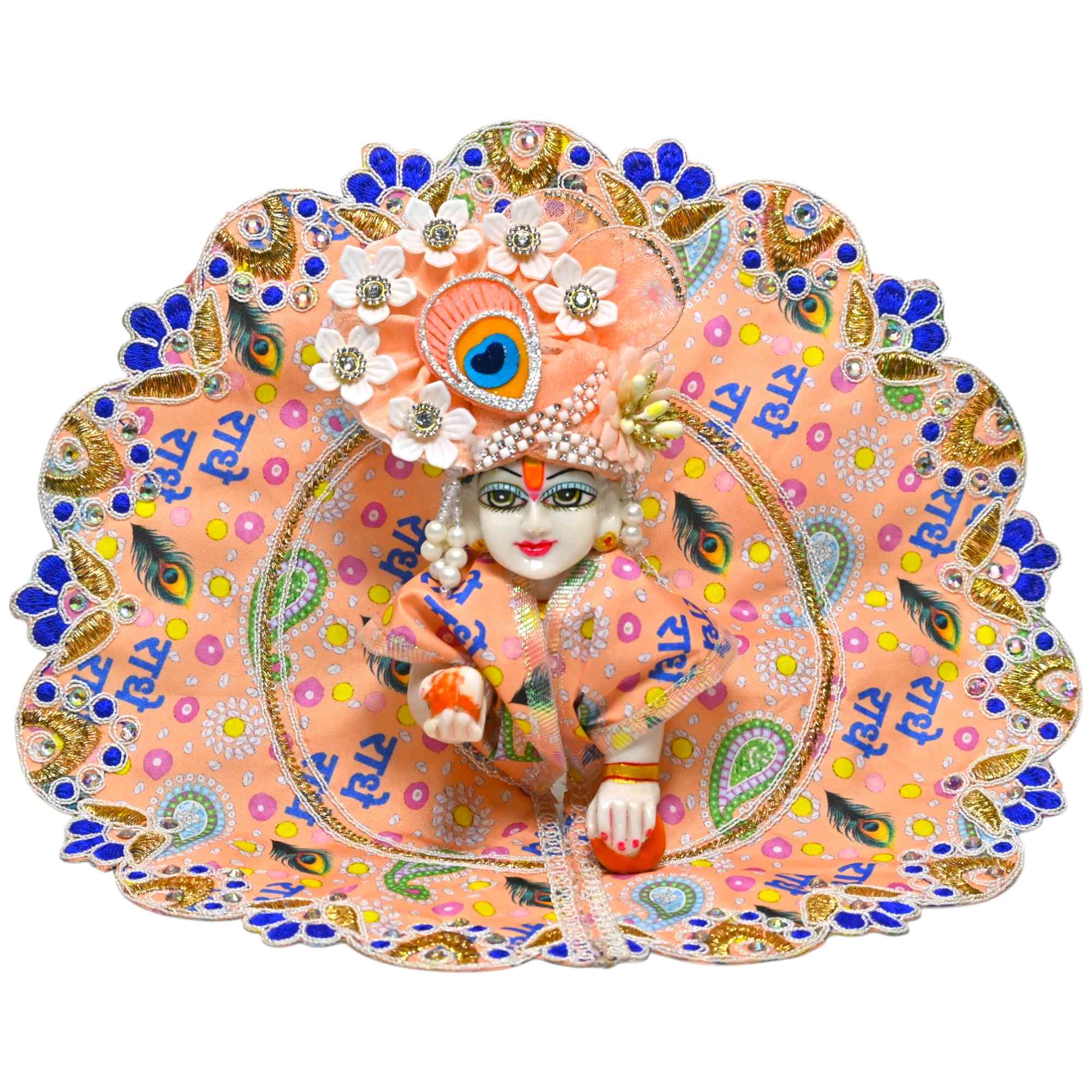 Laddu Gopal Dress | Cotton Printed Poshak for Kanha Ji | Krishna Bal Gopal Dress Combo Pack | Designer Set of 6 Poshak for Daily & Festival Use