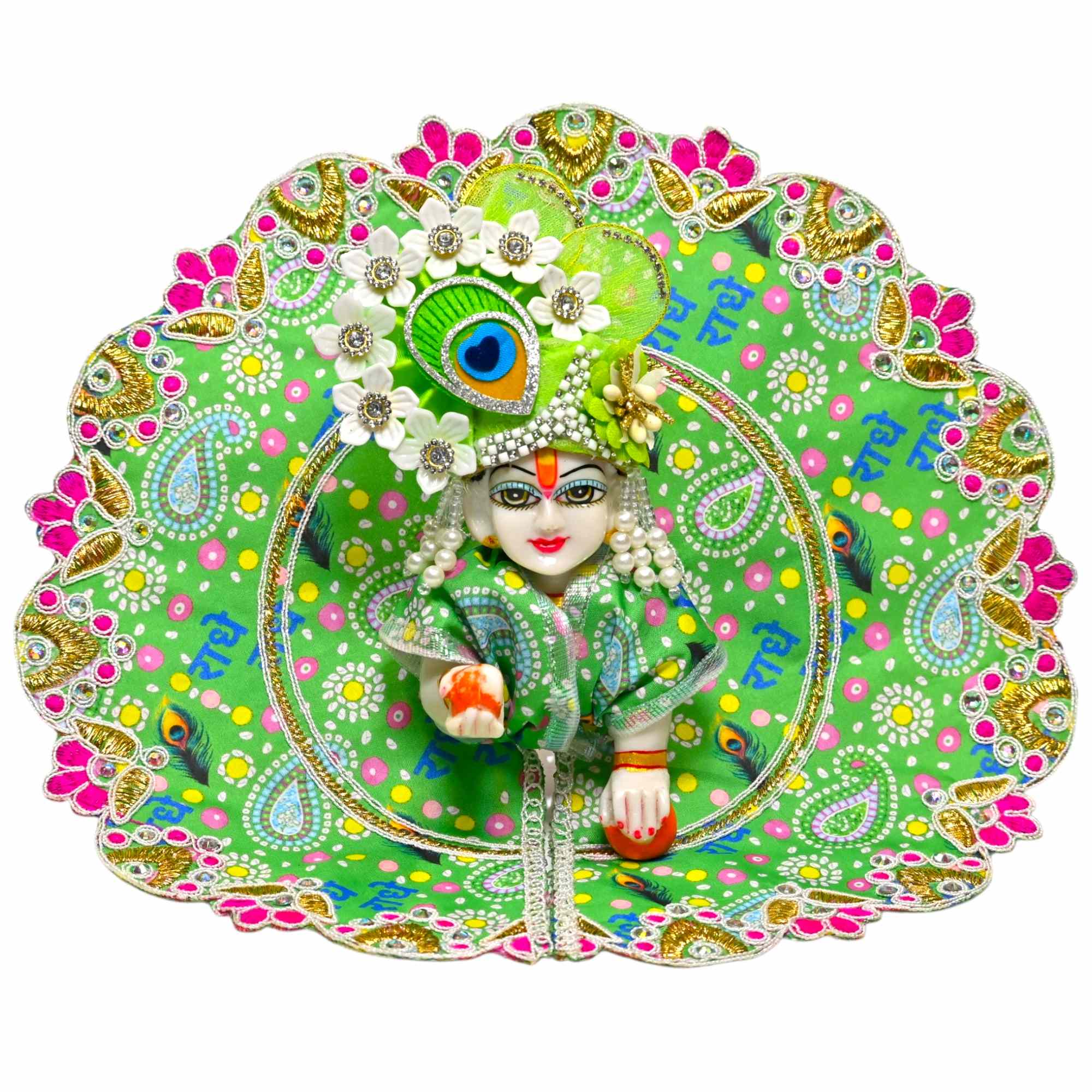 Laddu Gopal Dress | Cotton Printed Poshak for Kanha Ji | Krishna Bal Gopal Dress Combo Pack | Designer Set of 6 Poshak for Daily & Festival Use