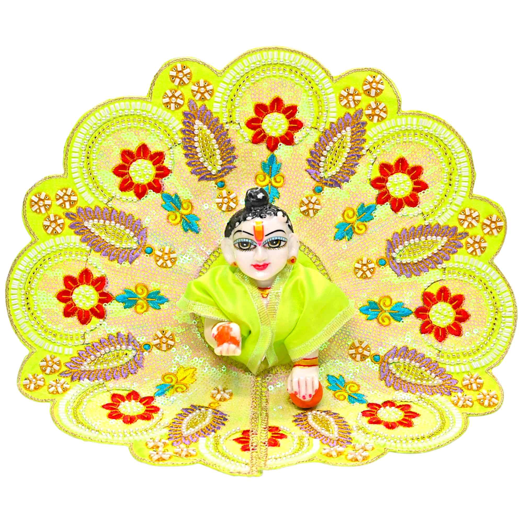 Laddu Gopal Heavy Dress | Designer Yellow Poshak for Krishna Ji | Janmashtami & Diwali Special Fancy Dress | Cotton Summer Poshak for Kanha Ji | Size 0 to 6