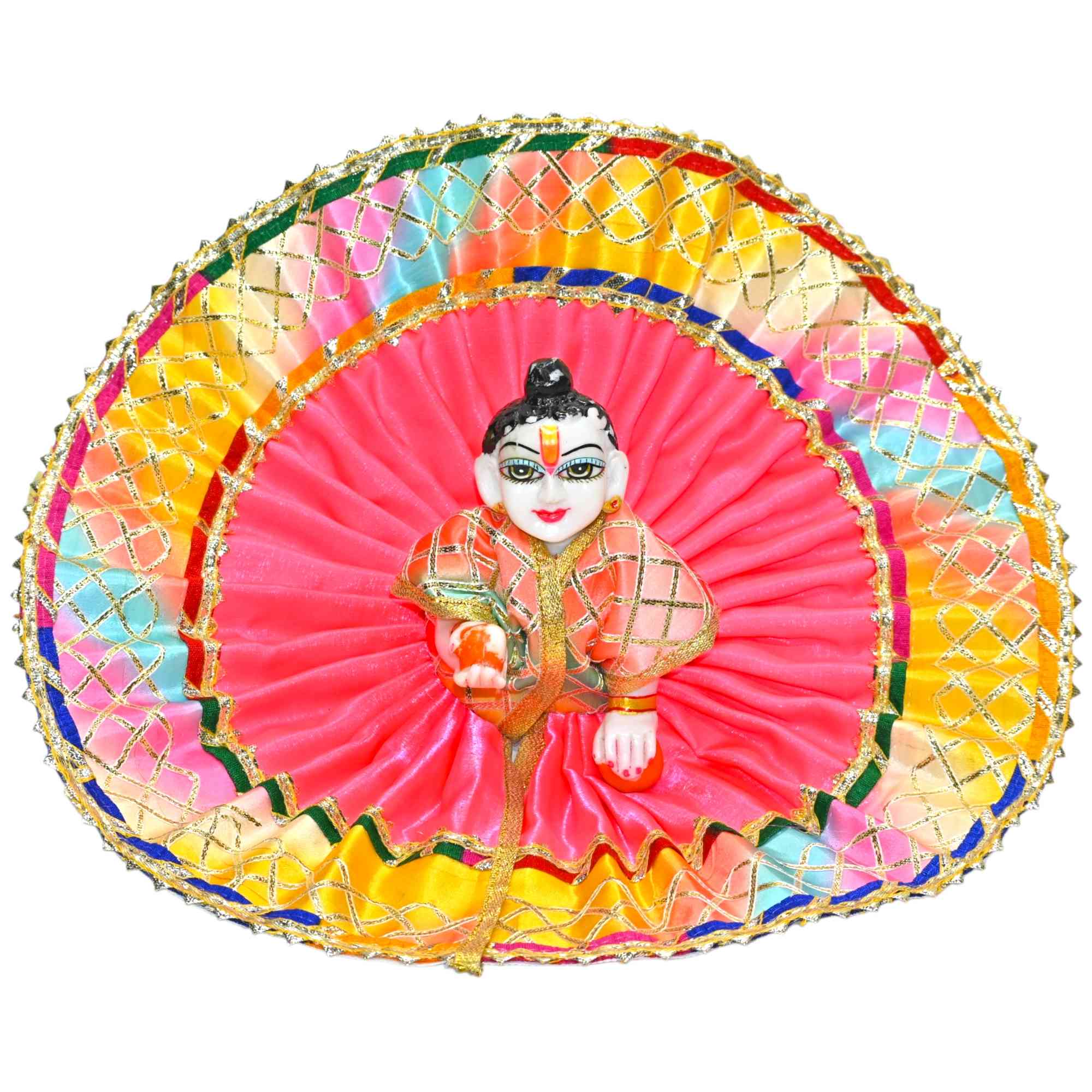 Kashyap G Poshak® Laddu Gopal Dress | Holi Special | Multicolor Festival Poshak for Kanha Ji | Summer Dress | Thakurji Designer Outfit Size 0-6 Available
