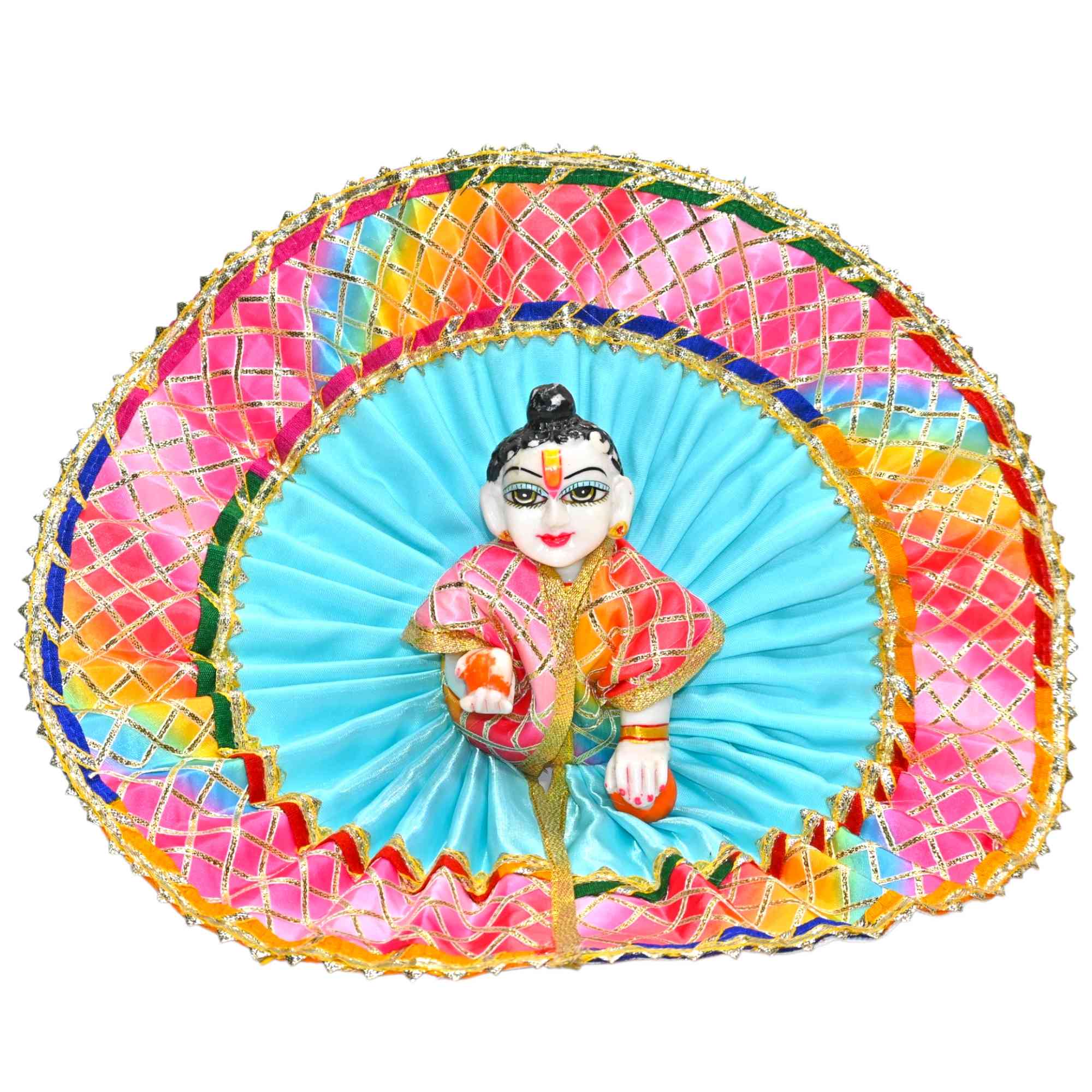Kashyap G Poshak® Laddu Gopal Dress | Holi Special | Multicolor Festival Poshak for Kanha Ji | Summer Dress | Thakurji Designer Outfit Size 0-6 Available