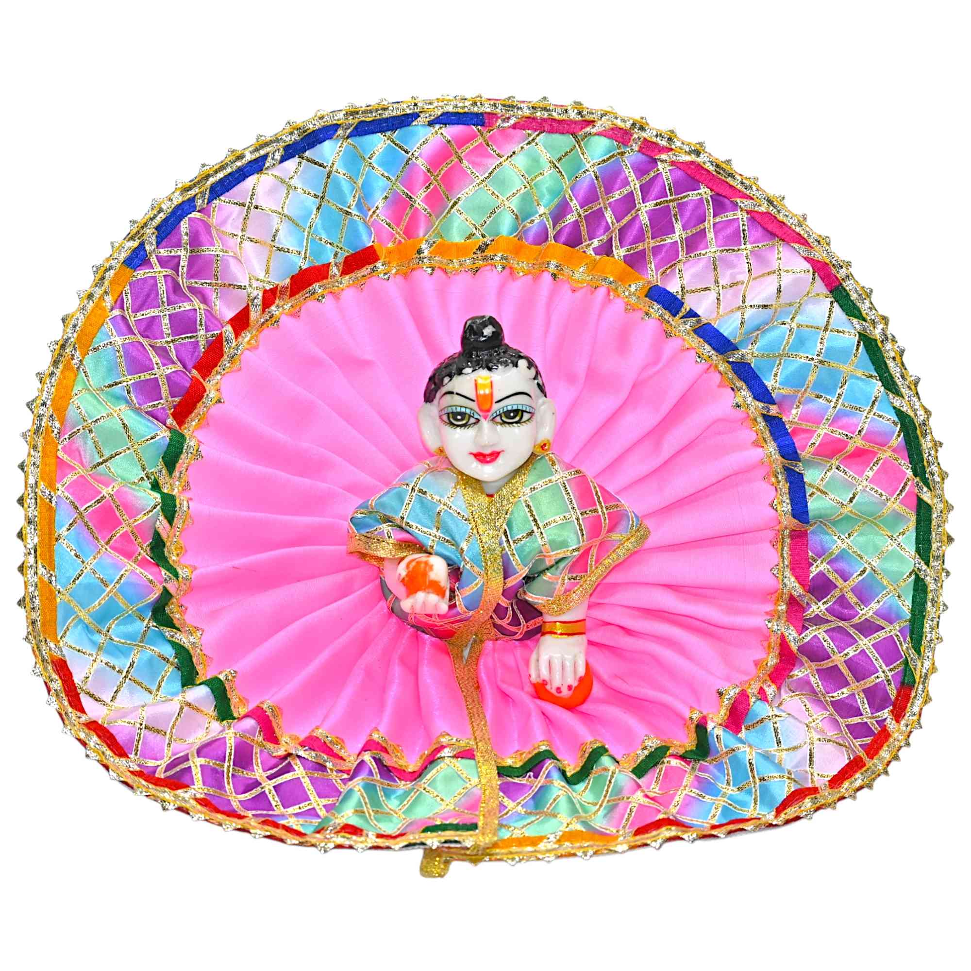 Kashyap G Poshak® Laddu Gopal Dress | Holi Special | Multicolor Festival Poshak for Kanha Ji | Summer Dress | Thakurji Designer Outfit Size 0-6 Available