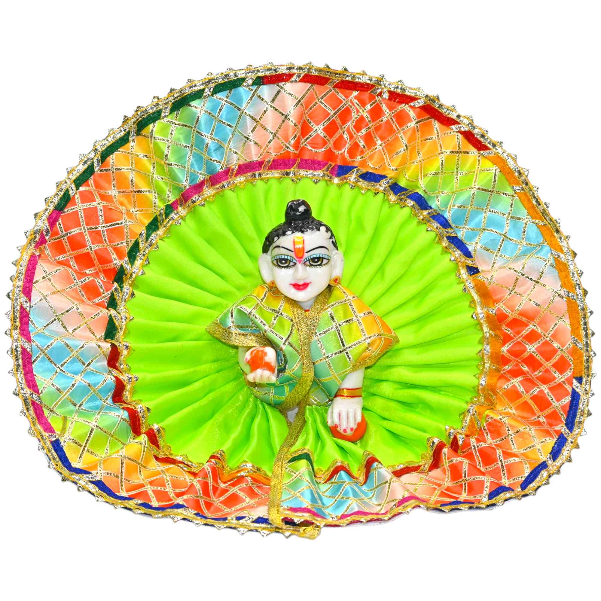 Kashyap G Poshak® Laddu Gopal Dress | Holi Special | Multicolor Festival Poshak for Kanha Ji | Summer Dress | Thakurji Designer Outfit Size 0-6 Available