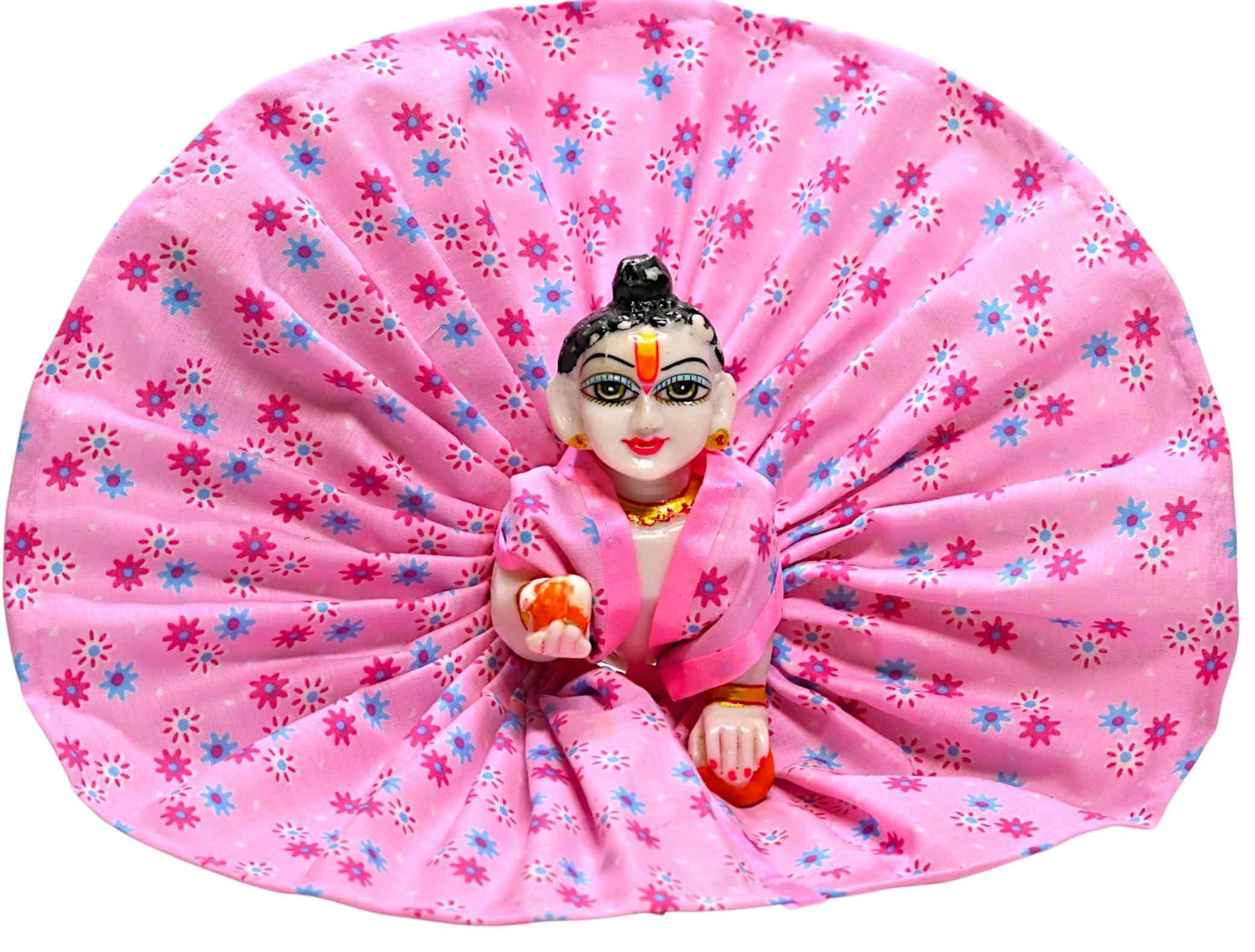 Laddu Gopal Summer Dress | Soft Cotton Floral Poshak for Krishna Ji | Lightweight Daily Wear Kanha Ji Dress | Size 0 to 6 | Comfortable Designer Poshak