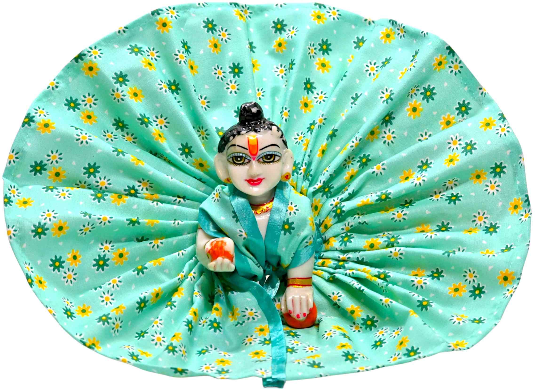 Laddu Gopal Summer Dress | Soft Cotton Floral Poshak for Krishna Ji | Lightweight Daily Wear Kanha Ji Dress | Size 0 to 6 | Comfortable Designer Poshak