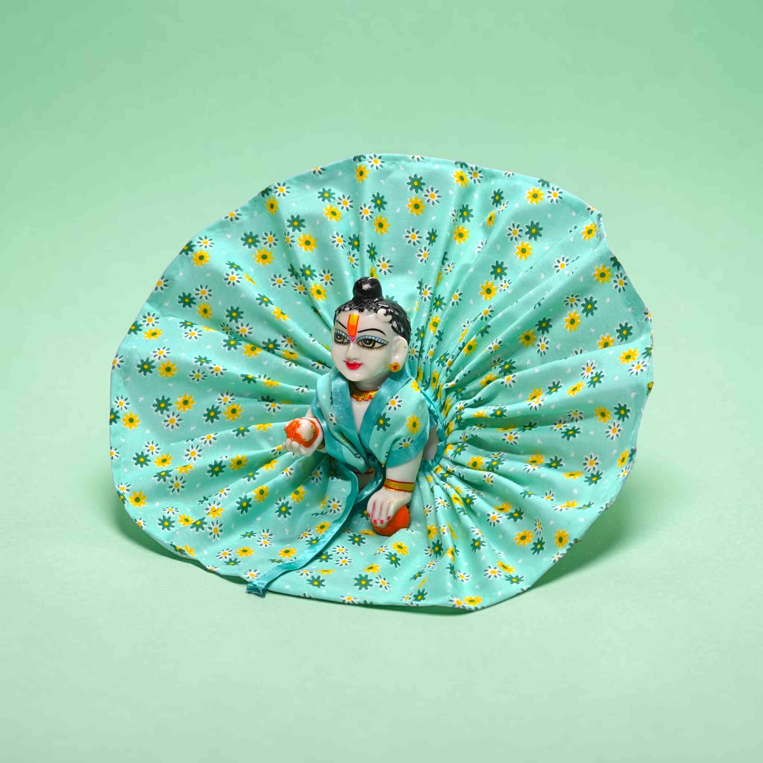 Laddu Gopal Summer Dress | Soft Cotton Floral Poshak for Krishna Ji | Lightweight Daily Wear Kanha Ji Dress | Size 0 to 6 | Comfortable Designer Poshak