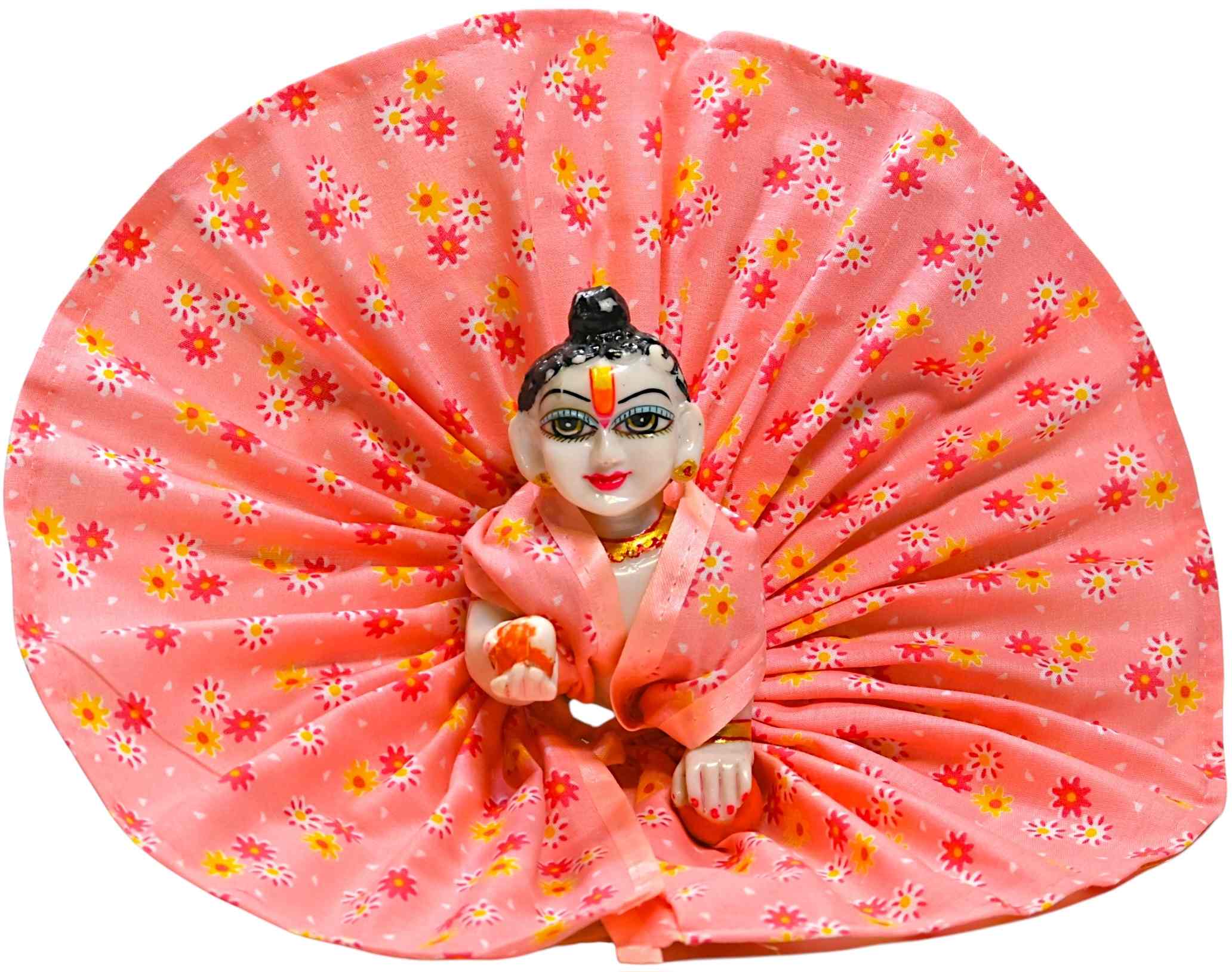 Laddu Gopal Summer Dress | Soft Cotton Floral Poshak for Krishna Ji | Lightweight Daily Wear Kanha Ji Dress | Size 0 to 6 | Comfortable Designer Poshak