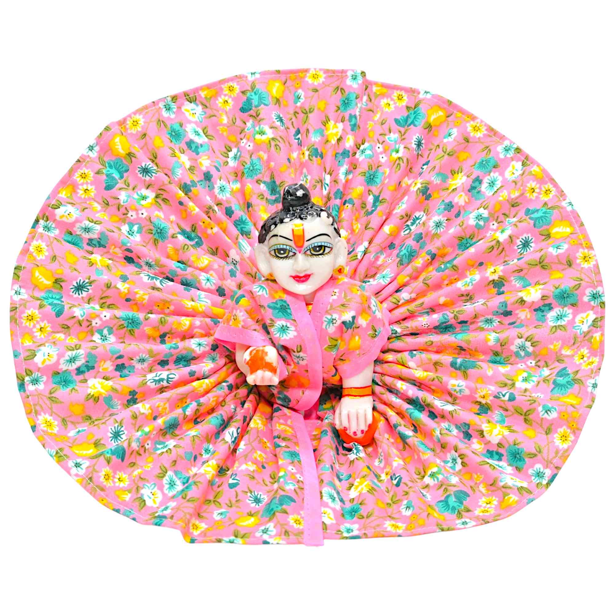 Laddu Gopal Floral Summer Dress | Cotton Printed Poshak for Kanha Ji | Phool Print Designer Ladoo Gopal Vastra for Janmashtami, Daily Shringar | Thakurji Designer Outfit Size 0-6