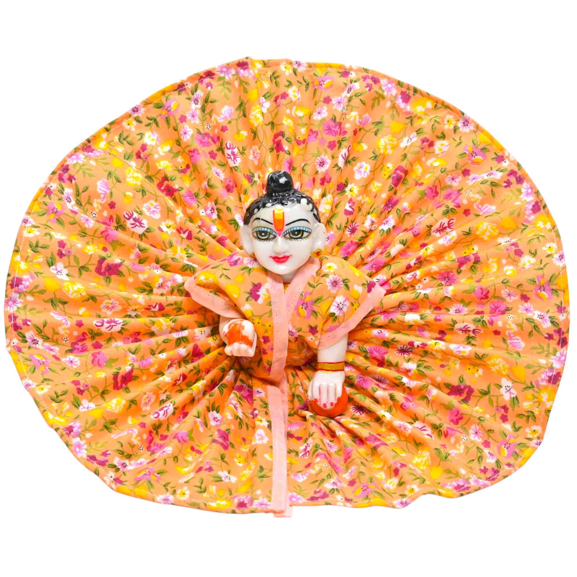 Laddu Gopal Floral Summer Dress | Cotton Printed Poshak for Kanha Ji | Phool Print Designer Ladoo Gopal Vastra for Janmashtami, Daily Shringar | Thakurji Designer Outfit Size 0-6